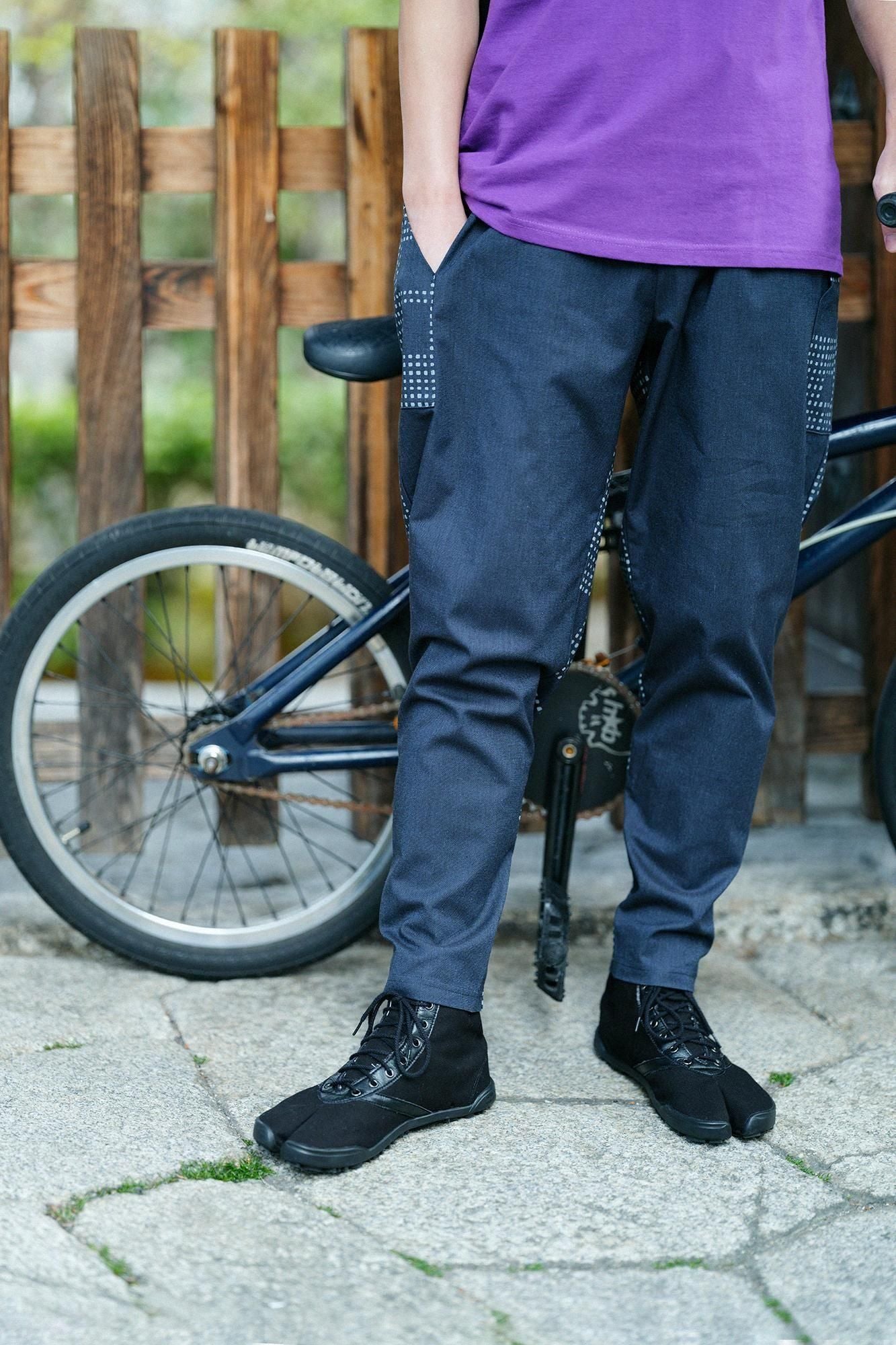 【net限定】綿×クールマックス(R) BIKEジョードプル／ダークネイビー×影（かげ）