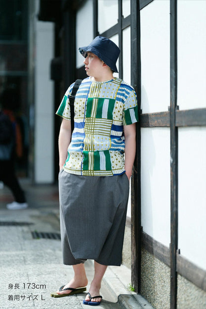 高島縮 40/40 半袖Tシャツ／重ね（かさね）
