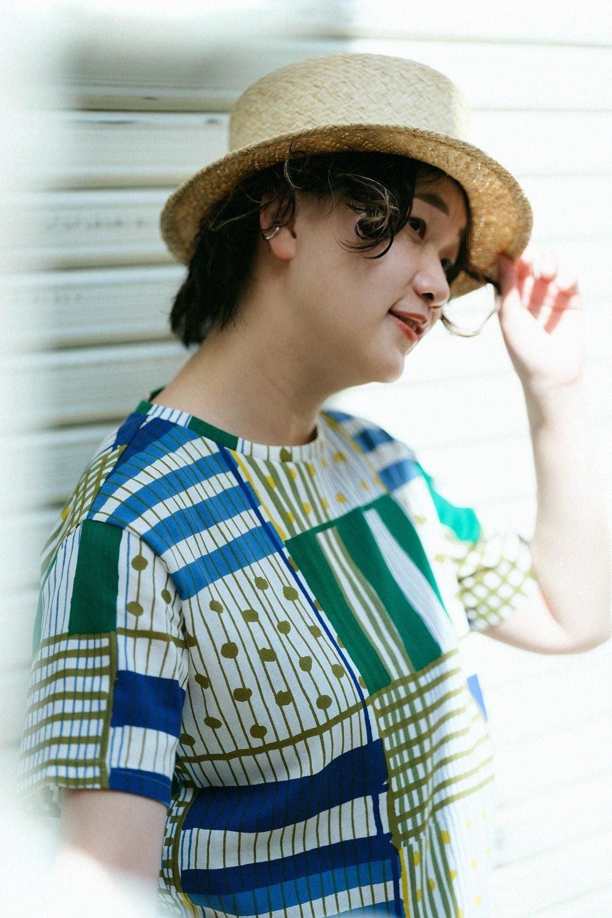 高島縮 40/40 半袖Tシャツ／重ね（かさね）