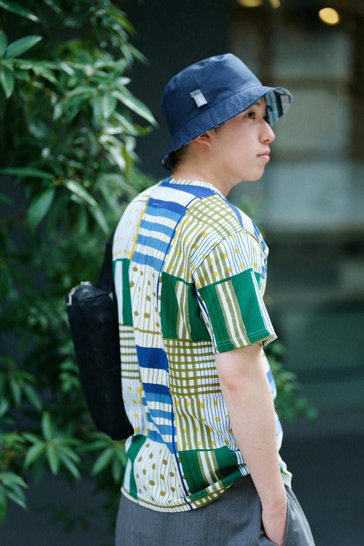 高島縮 40/40 半袖Tシャツ／重ね（かさね）