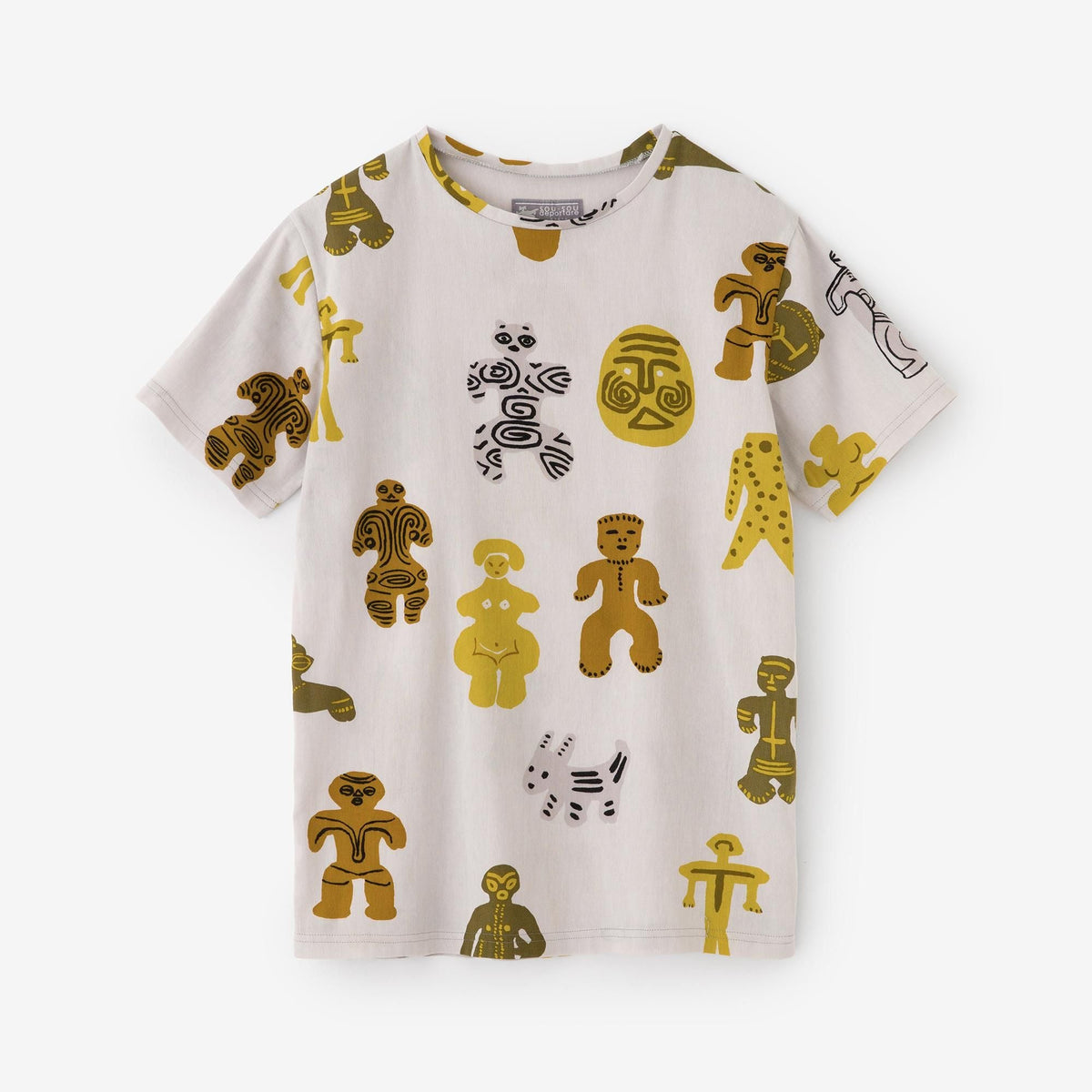 高島縮 40/40 半袖Tシャツ／土偶（どぐう）