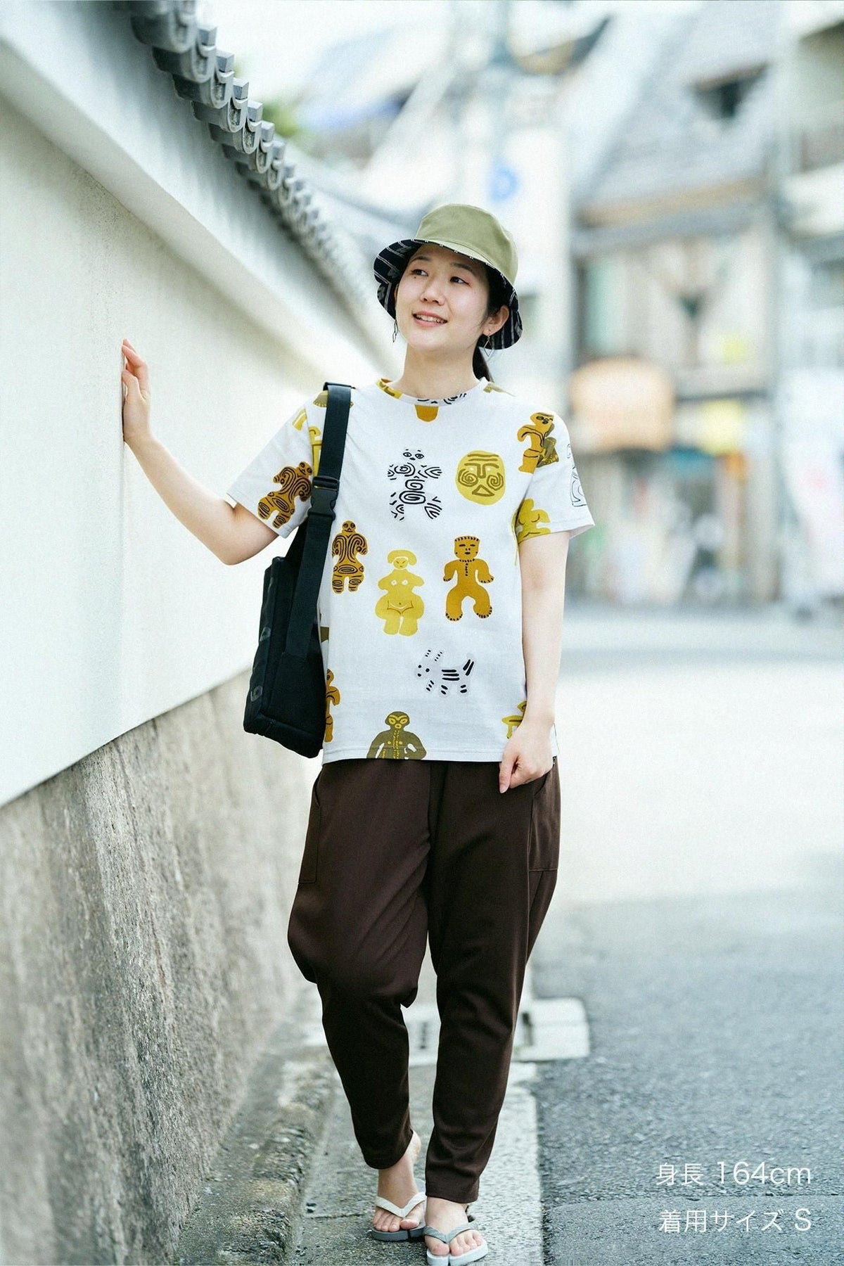 高島縮 40/40 半袖Tシャツ／土偶（どぐう）