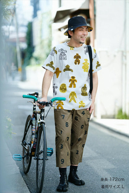高島縮 40/40 半袖Tシャツ／土偶（どぐう）