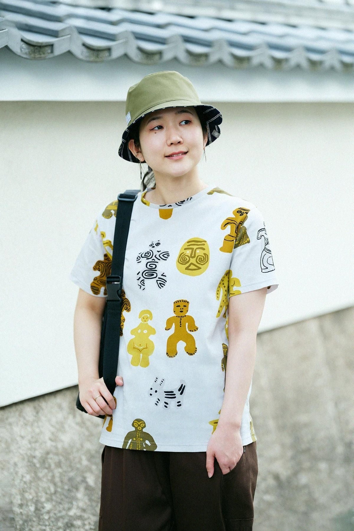 高島縮 40/40 半袖Tシャツ／土偶（どぐう）