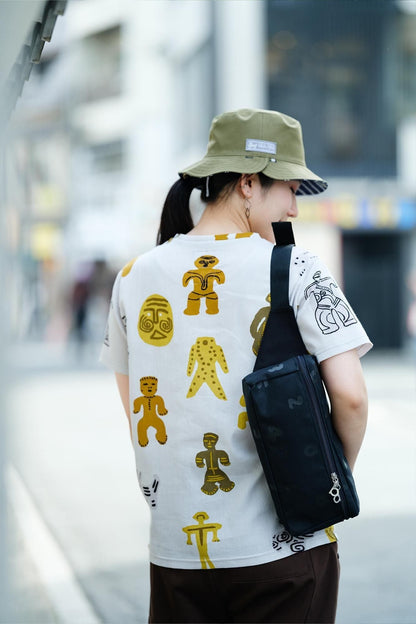 高島縮 40/40 半袖Tシャツ／土偶（どぐう）