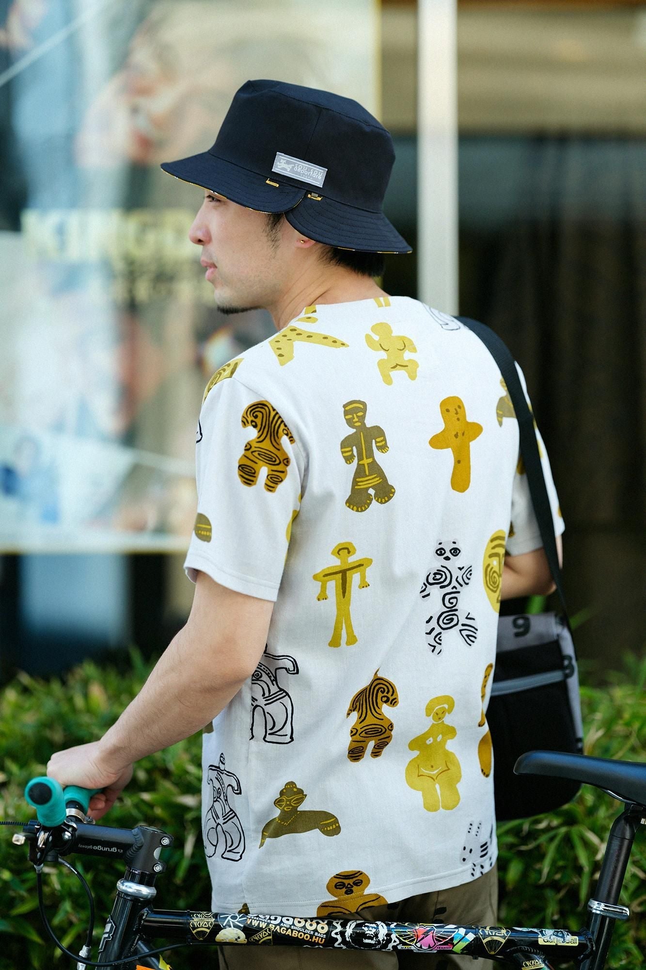 高島縮 40/40 半袖Tシャツ／土偶（どぐう）