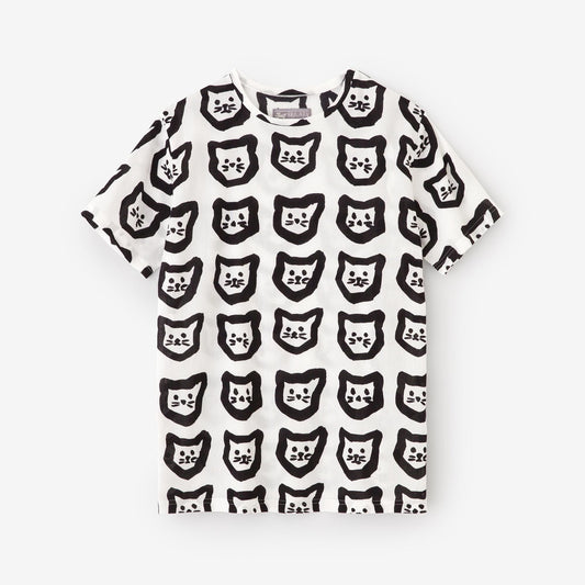 高島縮 40/40 半袖Tシャツ／コネコ まばら