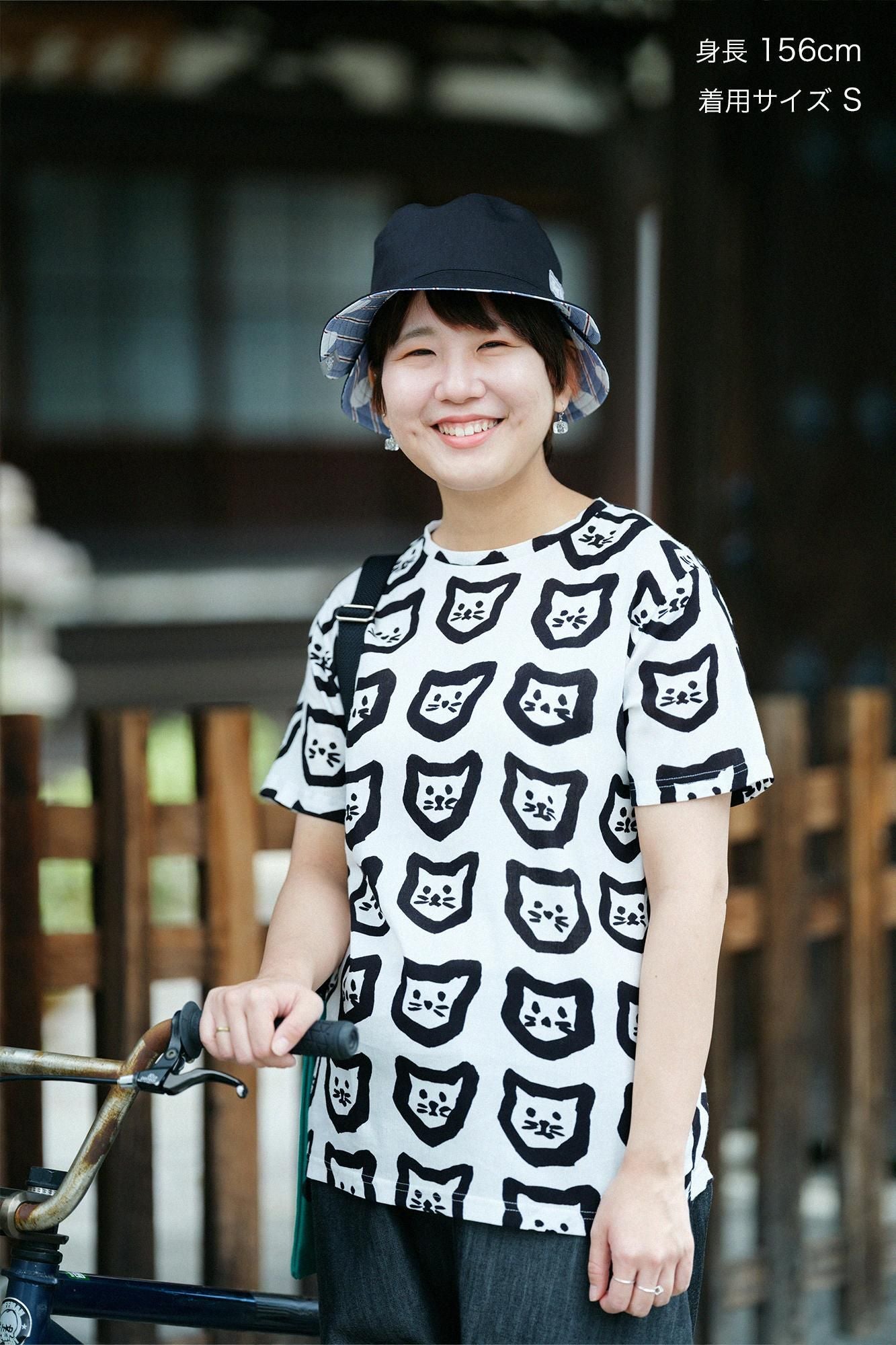高島縮 40/40 半袖Tシャツ／コネコ まばら
