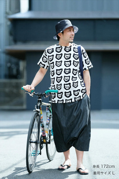 高島縮 40/40 半袖Tシャツ／コネコ まばら