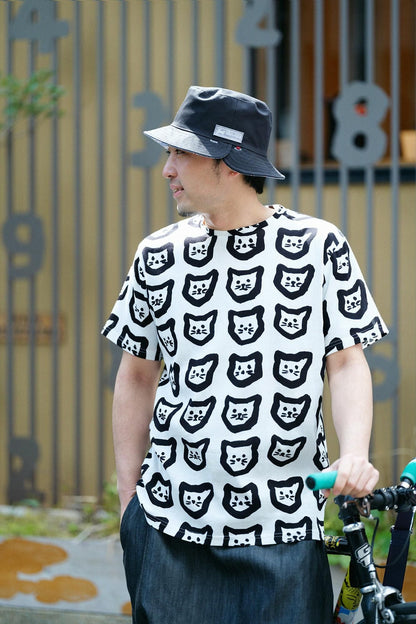 高島縮 40/40 半袖Tシャツ／コネコ まばら