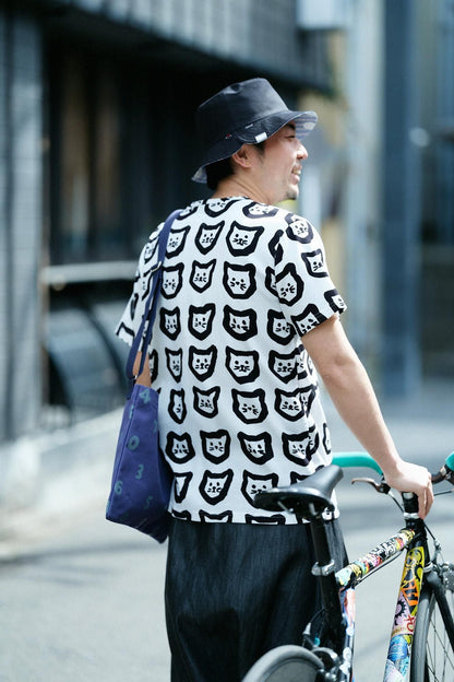 高島縮 40/40 半袖Tシャツ／コネコ まばら