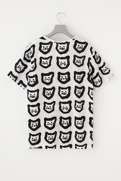 高島縮 40/40 半袖Tシャツ／コネコ まばら