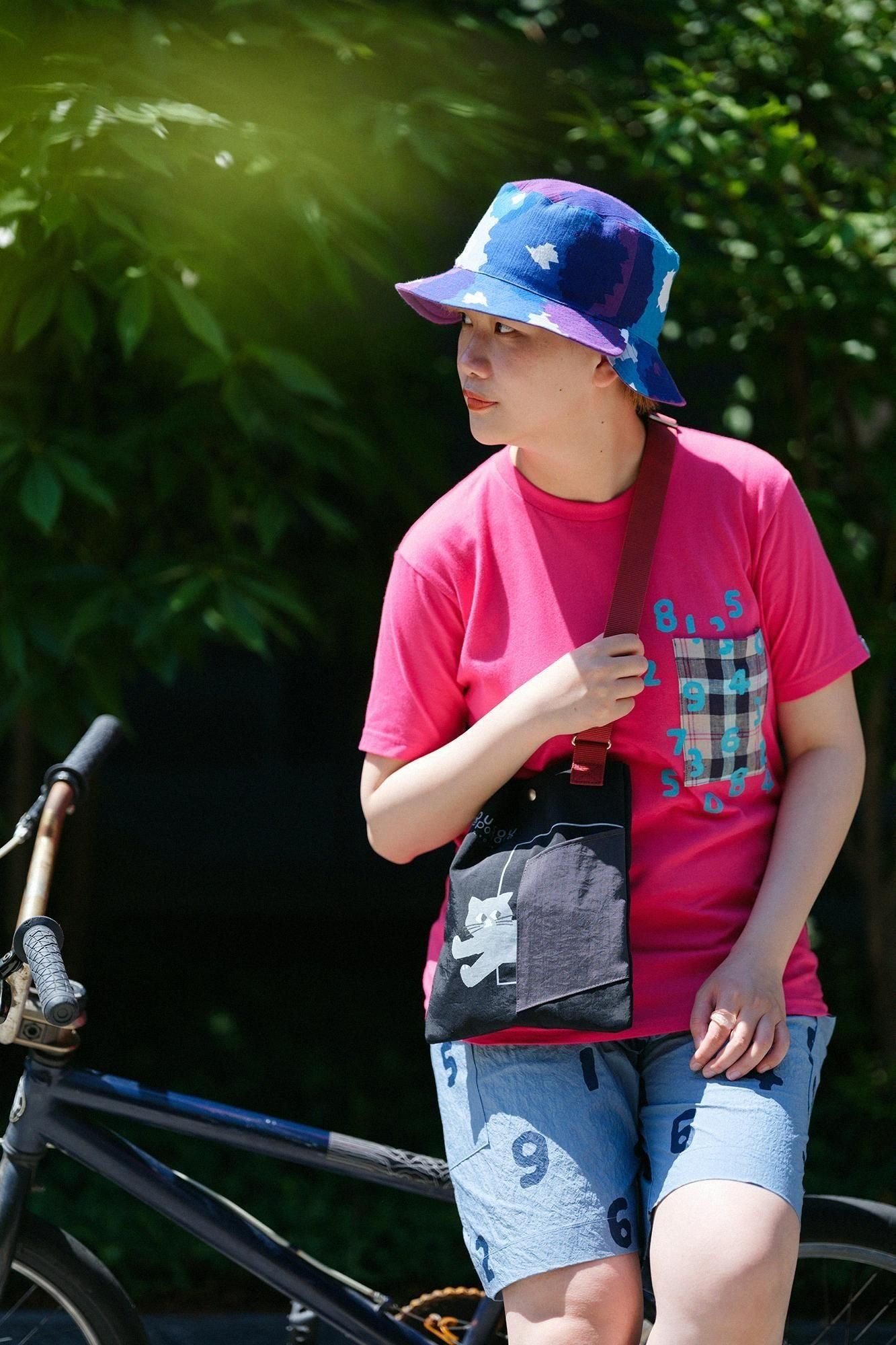 高島縮 20/20 リバーシブル BIKE HAT／咲きほこる