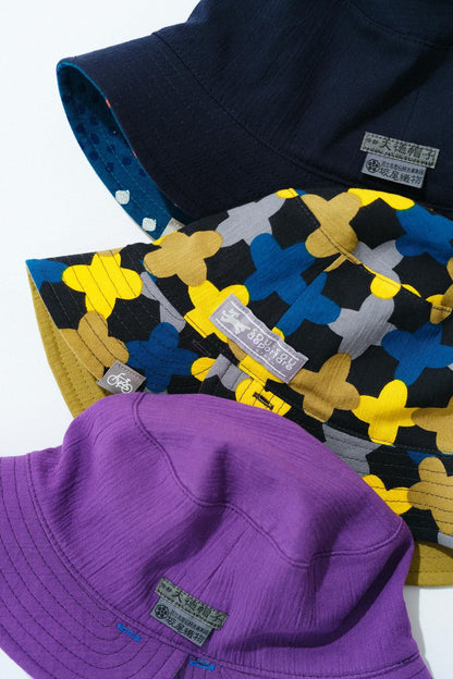 高島縮 20/20 リバーシブル BIKE HAT／咲きほこる