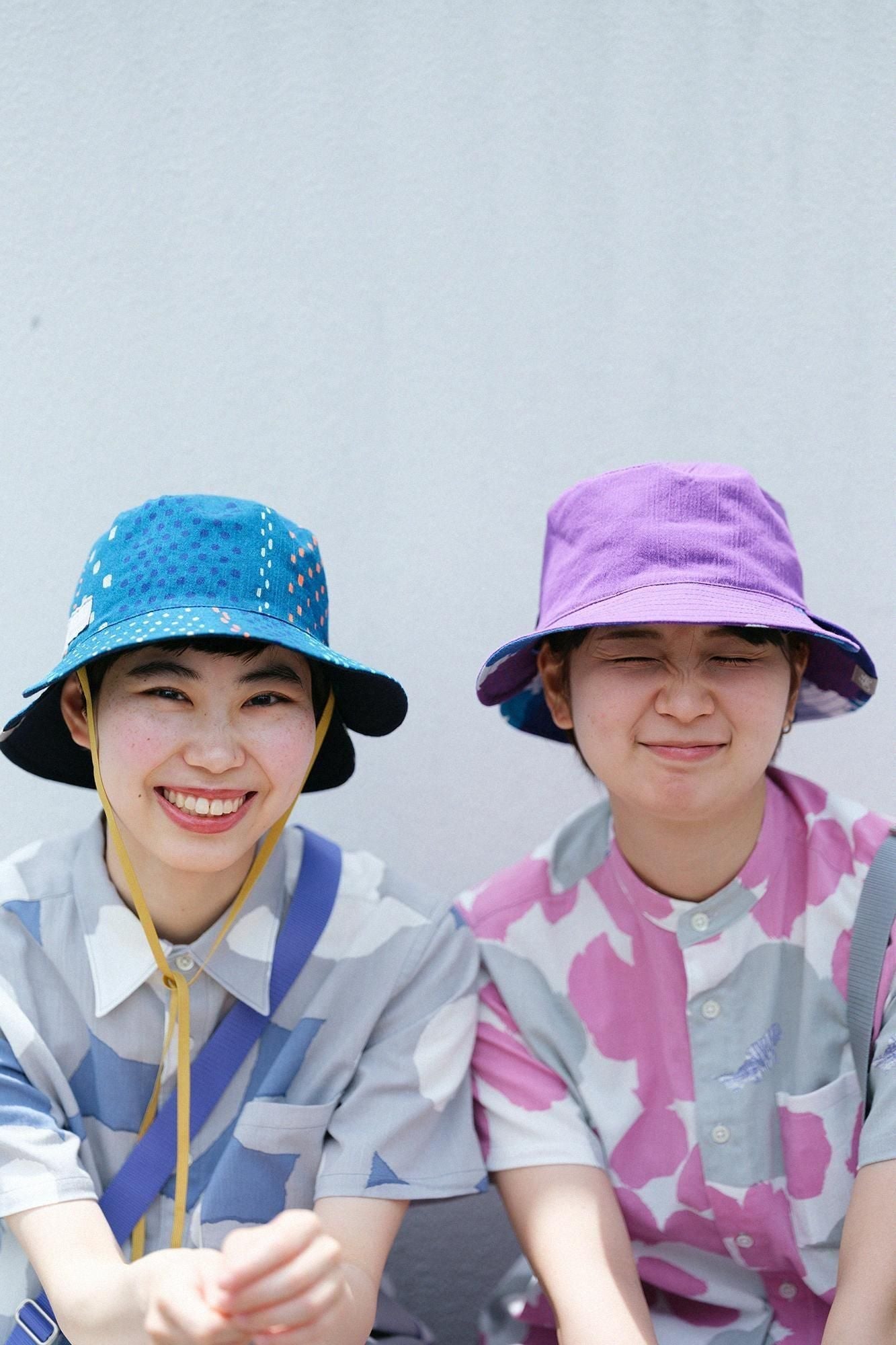 高島縮 20/20 リバーシブル BIKE HAT／咲きほこる