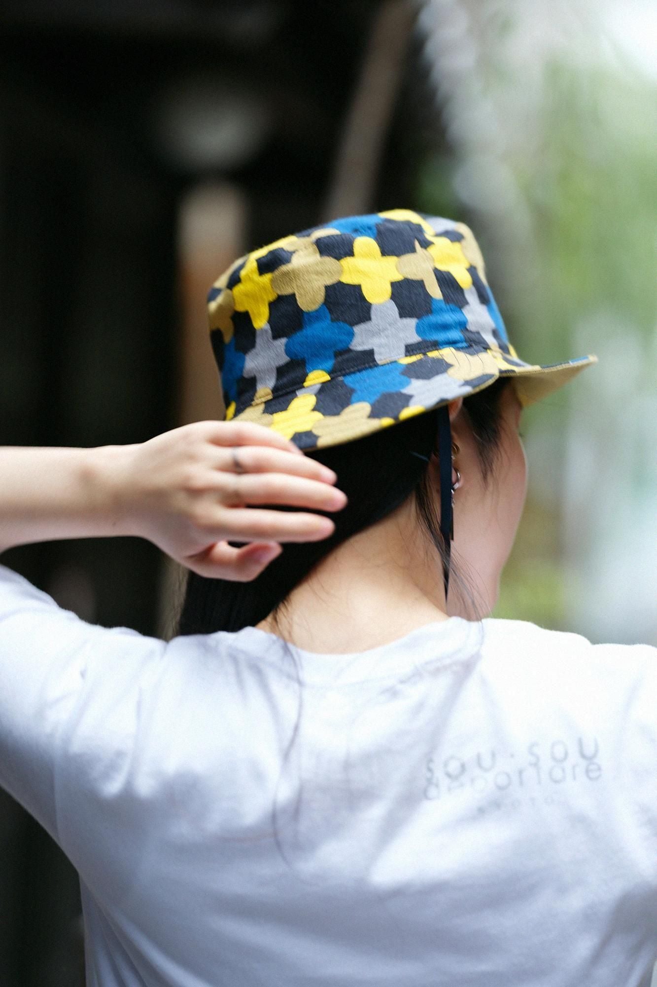 高島縮 20/20 リバーシブル BIKE HAT／縄梯子（なわばしご）