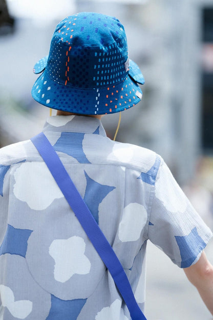 高島縮 20/20 リバーシブル BIKE HAT／霰縞（あられじま）