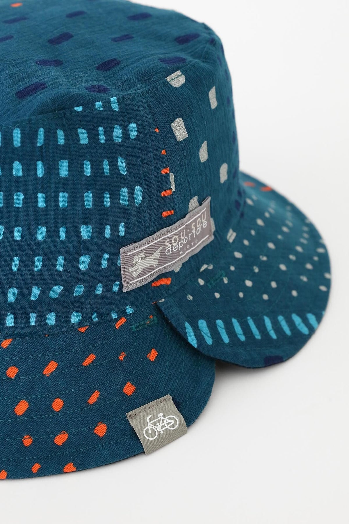 高島縮 20/20 リバーシブル BIKE HAT／霰縞（あられじま）