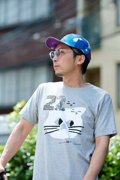 高島縮 20/20 リバーシブル キャップ／咲きほこる