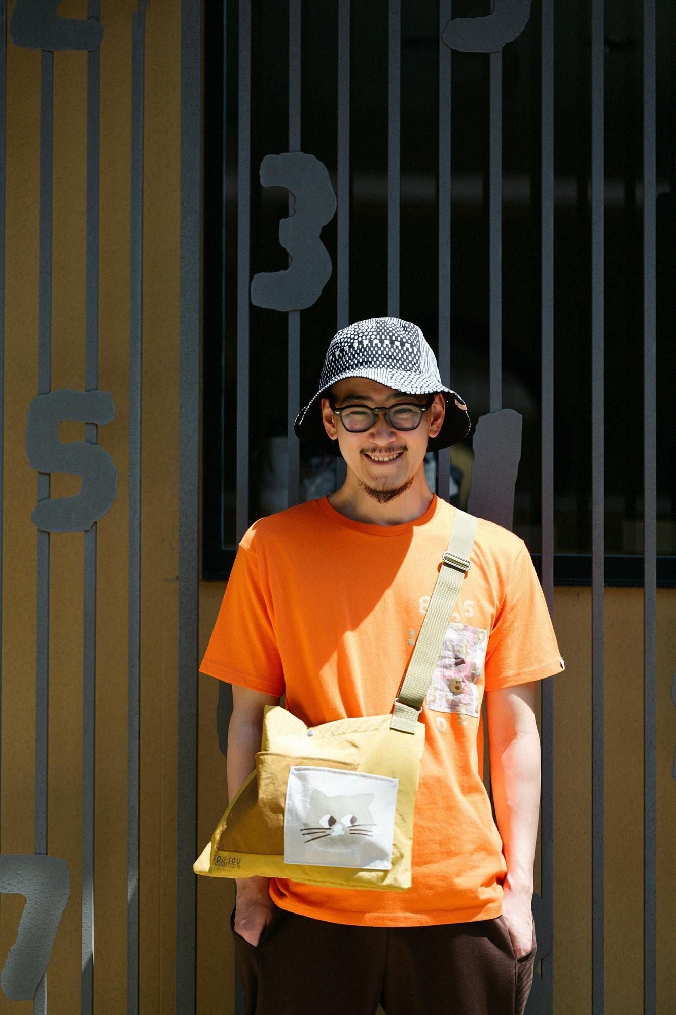 半袖 ポケットTシャツ[5.0]／オレンジ×SO-SU-U昆（こん）2