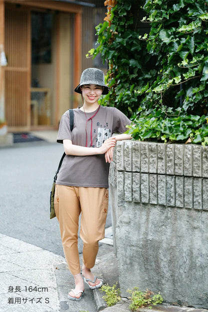 【net限定】半袖 ポケットTシャツ[5.0]／チャコール×SO-SU-U昆（こん）2