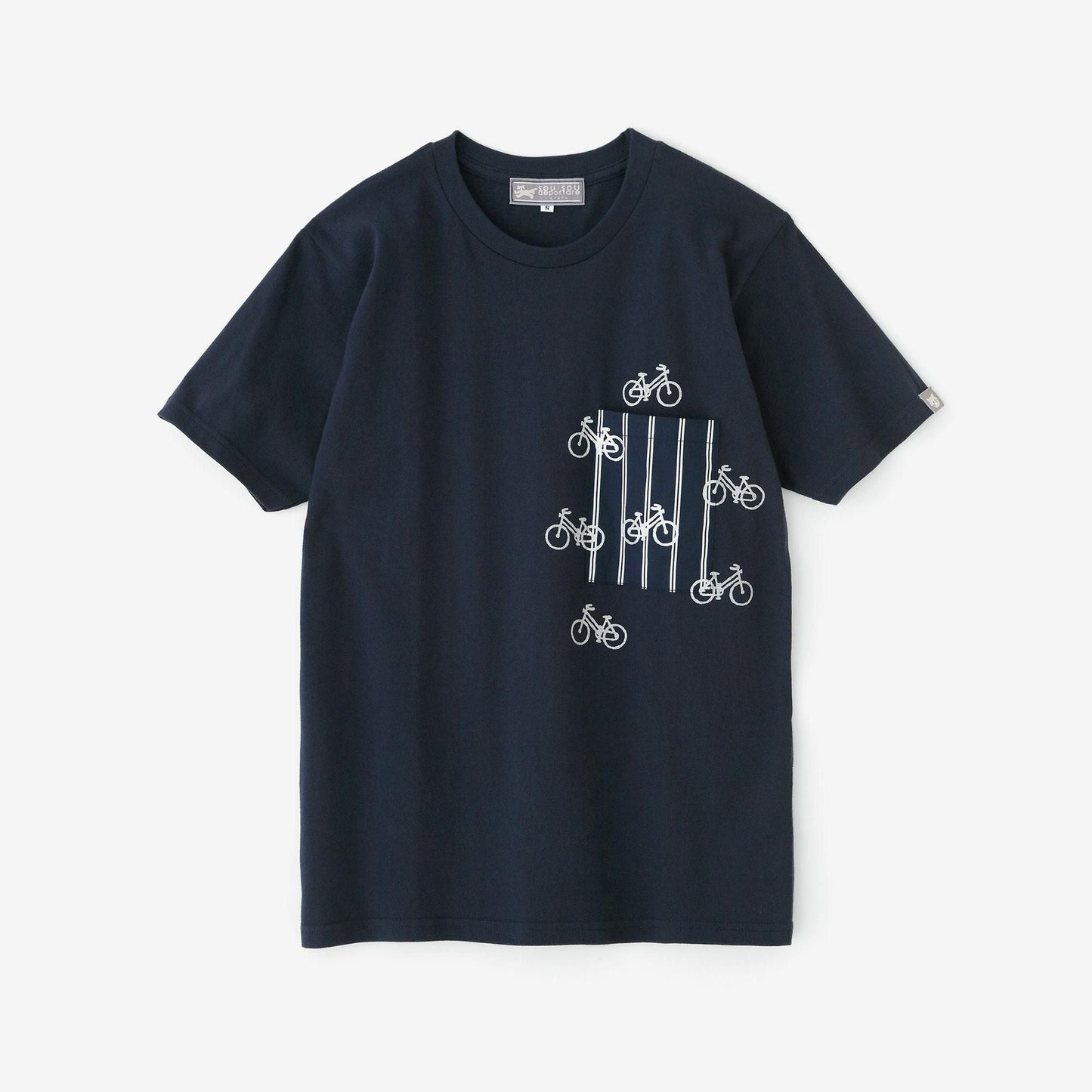 【net限定】半袖 ポケットTシャツ[5.0]／メトロブルー×チャリンチャリン