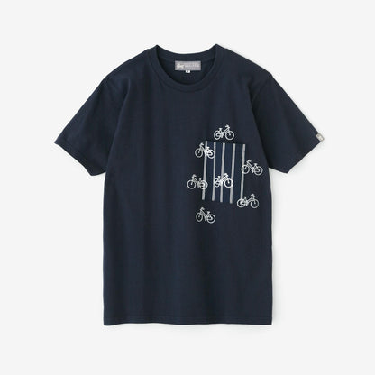 【net限定】半袖 ポケットTシャツ[5.0]／メトロブルー×チャリンチャリン
