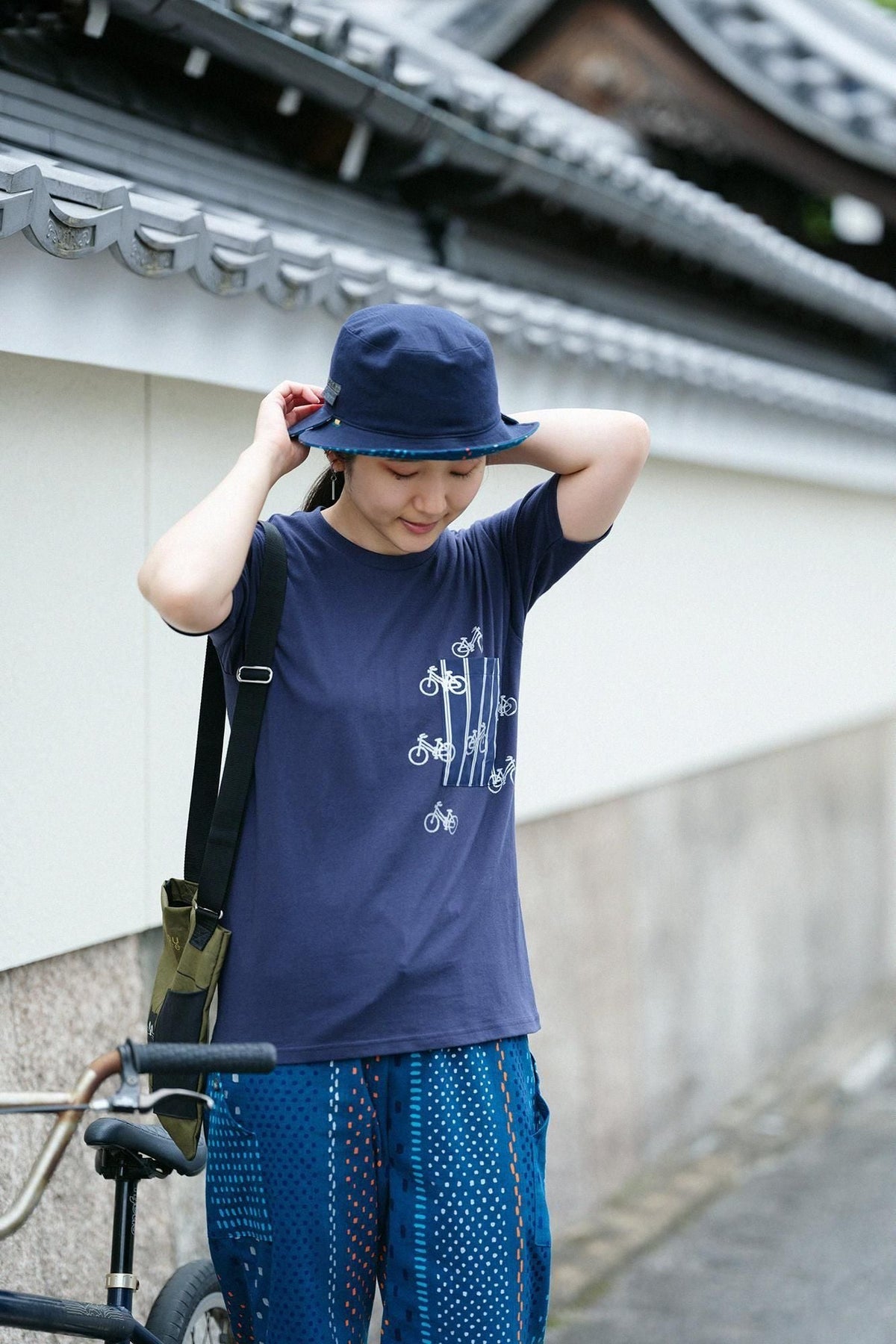 【net限定】半袖 ポケットTシャツ[5.0]／メトロブルー×チャリンチャリン