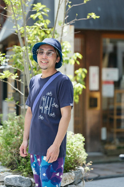 【net限定】半袖 ポケットTシャツ[5.0]／メトロブルー×チャリンチャリン