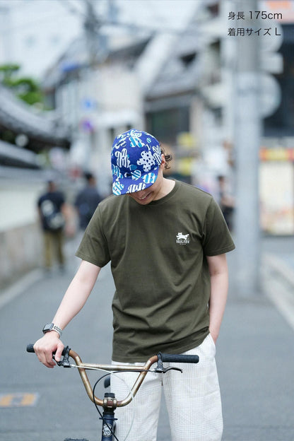 ねこ 半袖Tシャツ[5.0]／アーミーグリーン