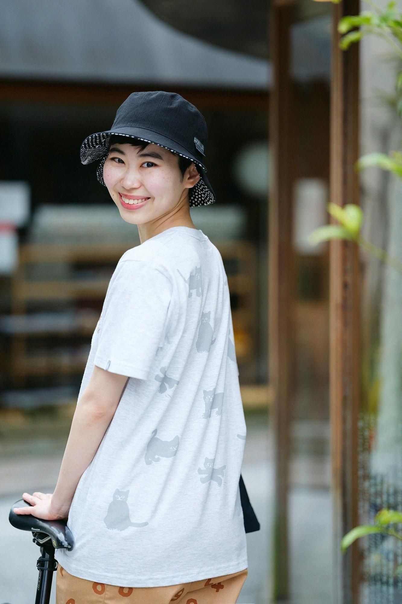 ねこ 半袖Tシャツ[5.0]／アイボリー