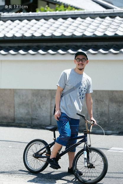 【net限定】ストレッチドビー織 BIKEすててこ クオーター／霰縞（あられじま）
