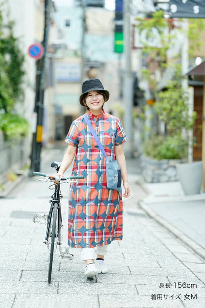 【net限定】リネンチェック BIKEワンピース／おはじき