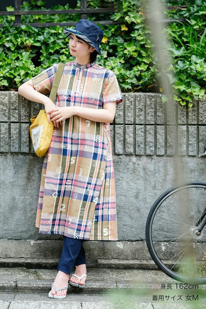 リネンチェック BIKEワンピース／SOU・SOU京都