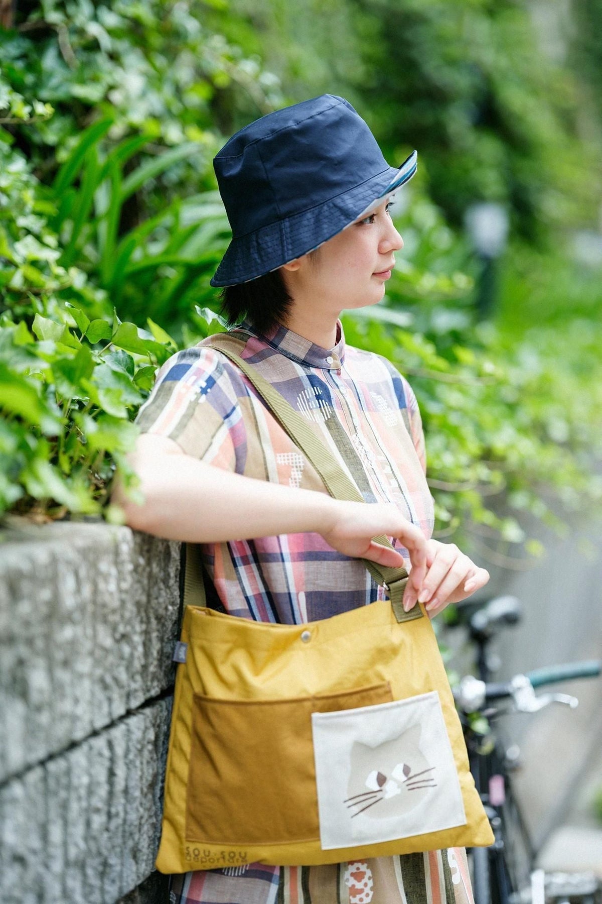 リネンチェック BIKEワンピース／SOU・SOU京都