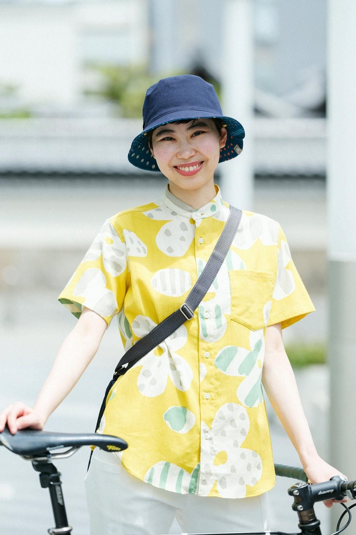 【net限定】高島縮 20/20 スタンドカラー半袖シャツ／はじける