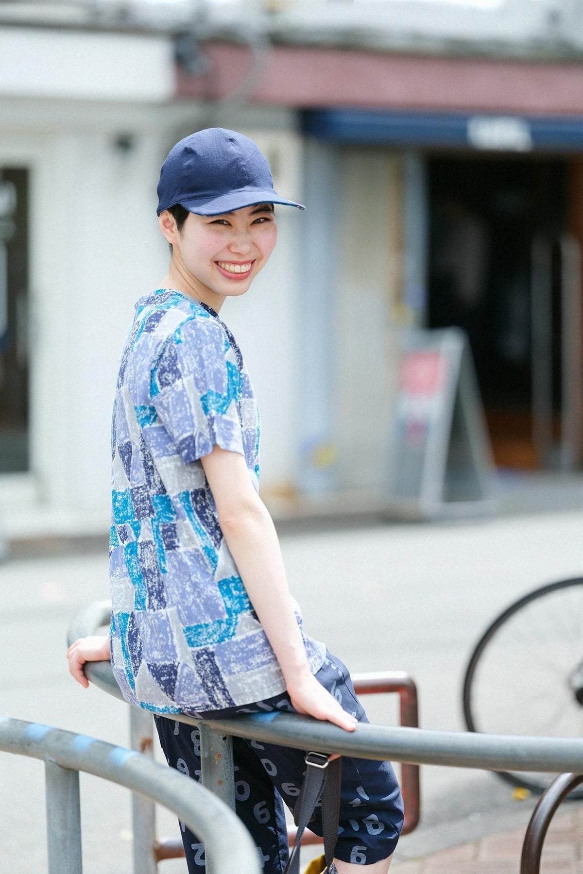 高島縮 40/40 半袖Tシャツ／つみ木の家
