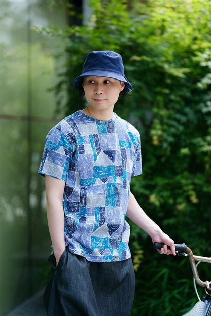高島縮 40/40 半袖Tシャツ／つみ木の家