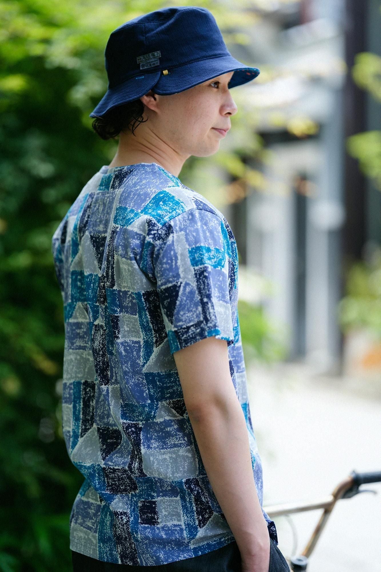 高島縮 40/40 半袖Tシャツ／つみ木の家