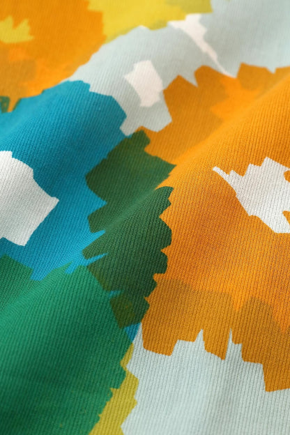 高島縮 40/40 半袖Tシャツ／咲きほこる