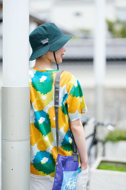 高島縮 40/40 半袖Tシャツ／咲きほこる