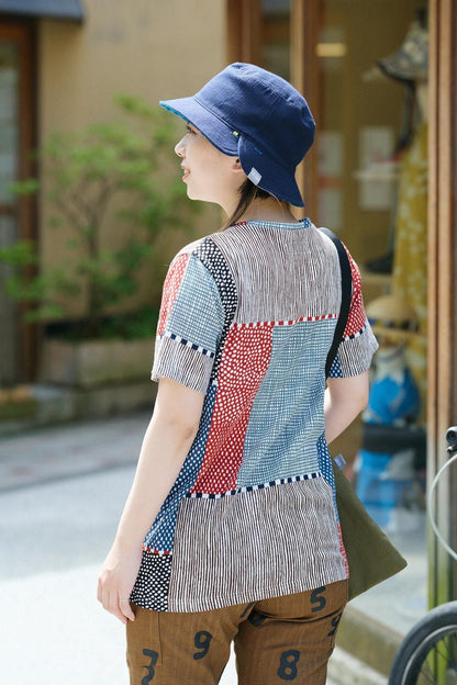 高島縮 40/40 半袖Tシャツ／間がさね 桂（かつら）