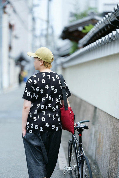 高島縮 40/40 半袖Tシャツ／SO-SU-U昆（こん） 濡羽色（ぬればいろ）