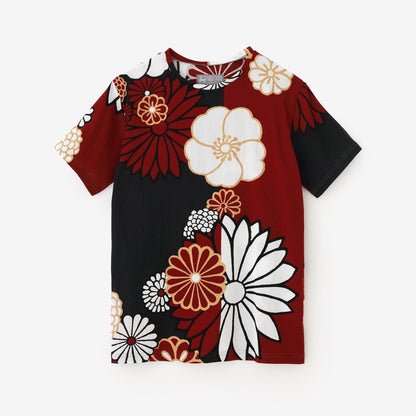 高島縮 40/40 半袖Tシャツ／金襴緞子（きんらんどんす）