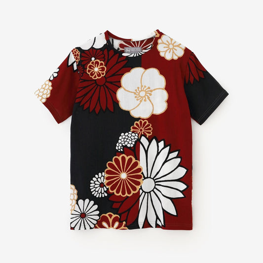 高島縮 40/40 半袖Tシャツ／金襴緞子（きんらんどんす）