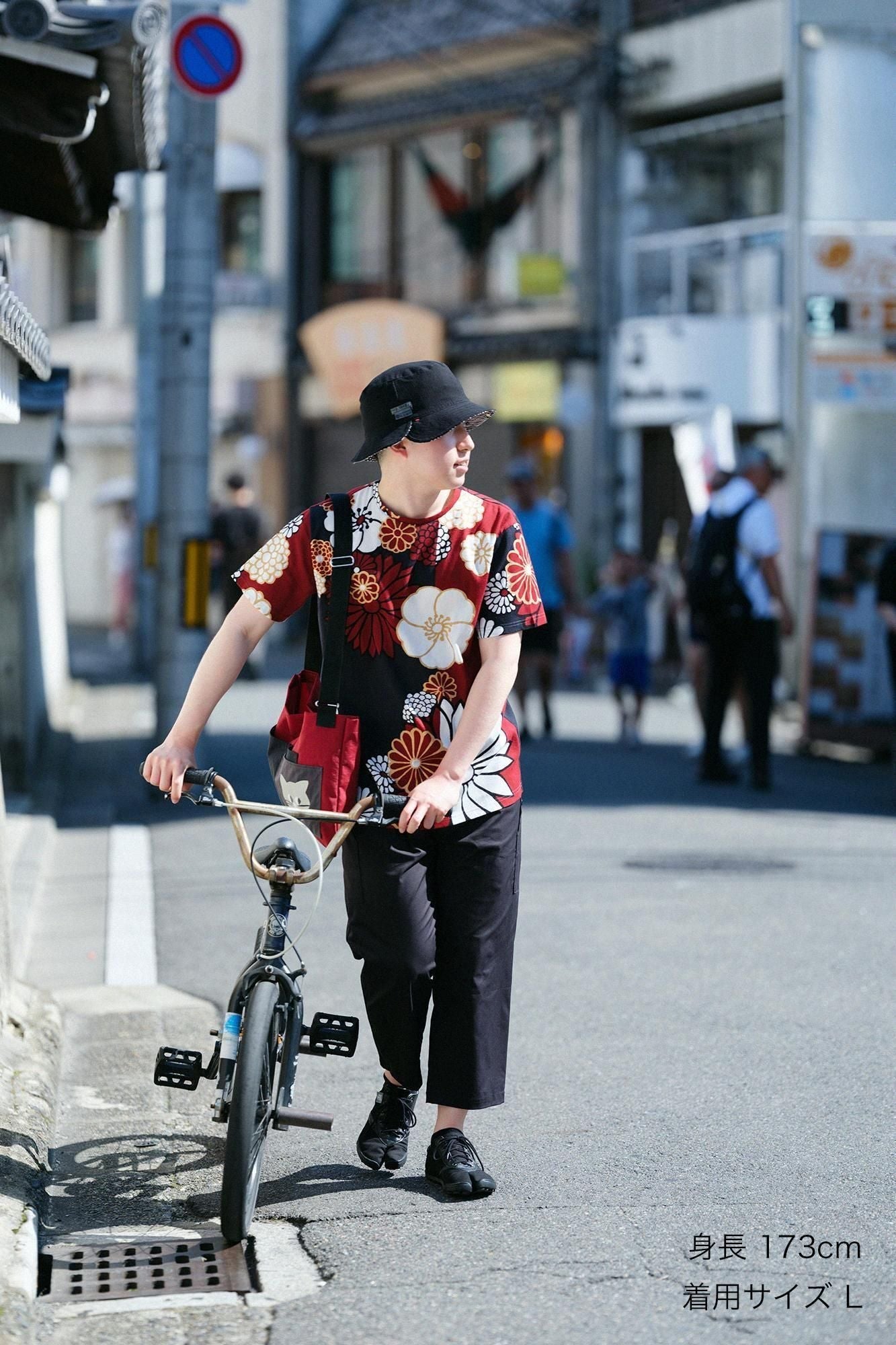 高島縮 40/40 半袖Tシャツ／金襴緞子（きんらんどんす）