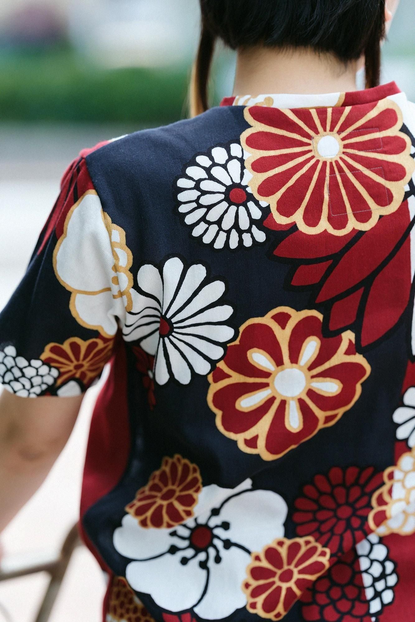 高島縮 40/40 半袖Tシャツ／金襴緞子（きんらんどんす）