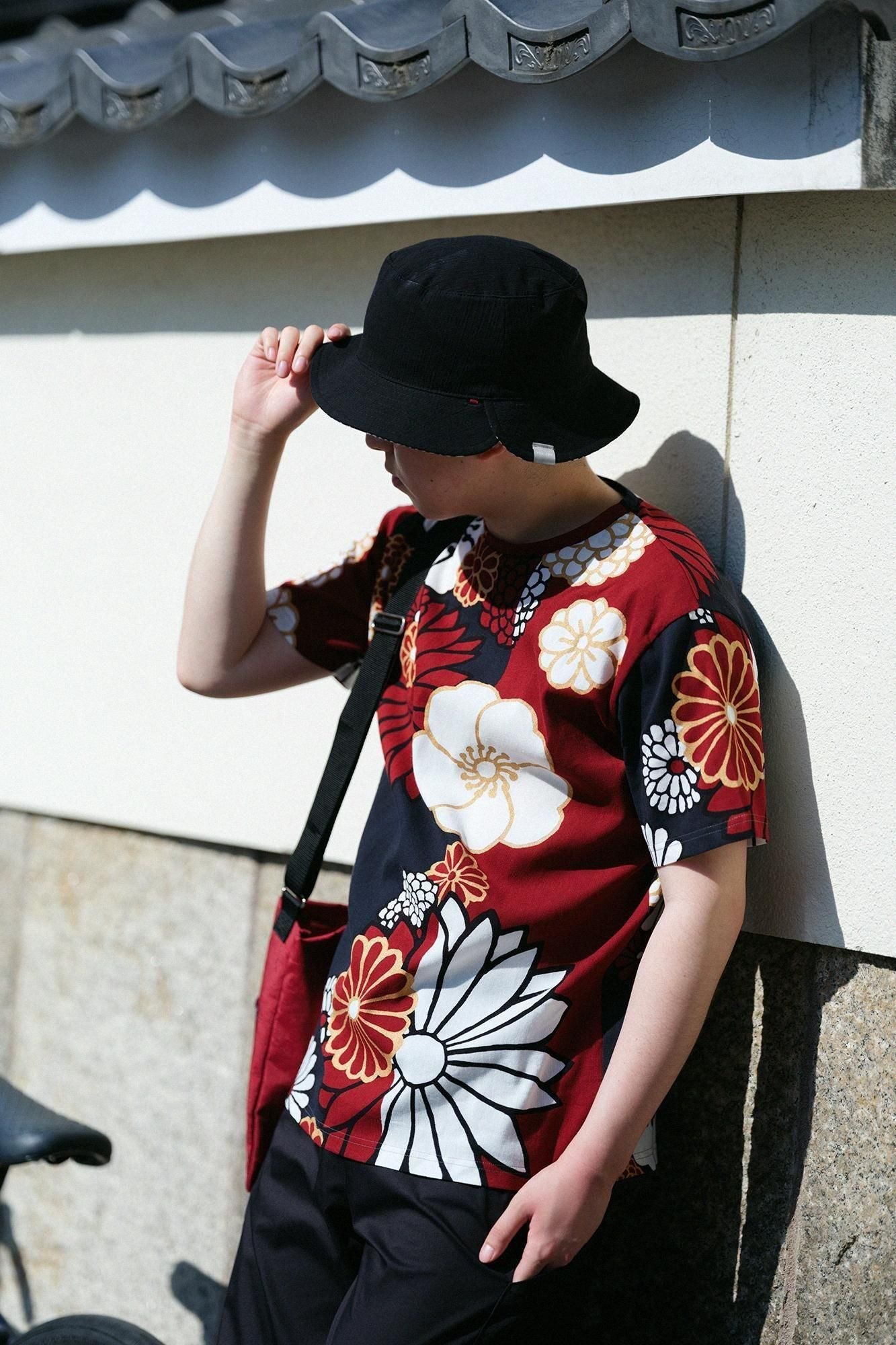 高島縮 40/40 半袖Tシャツ／金襴緞子（きんらんどんす）