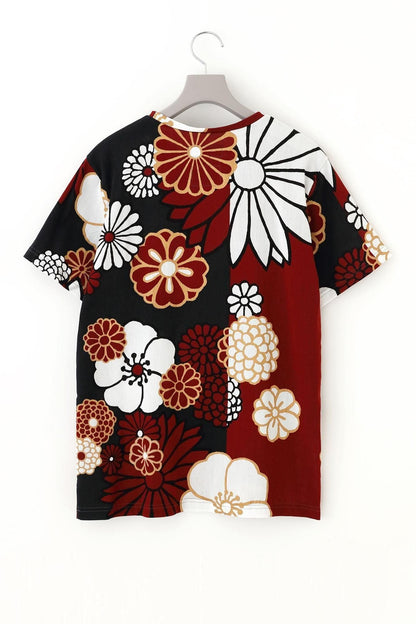 高島縮 40/40 半袖Tシャツ／金襴緞子（きんらんどんす）