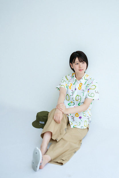 【net限定】伊勢木綿 文（ぶん） 半袖シャツ／花そすう
